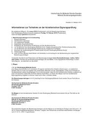 Informationen zur Bewerbung - Hochschule für Bildende Künste ...