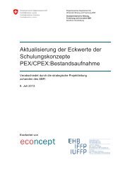 Aktualisierung der Eckwerte der Schulungskonzepte PEX/CPEX ...