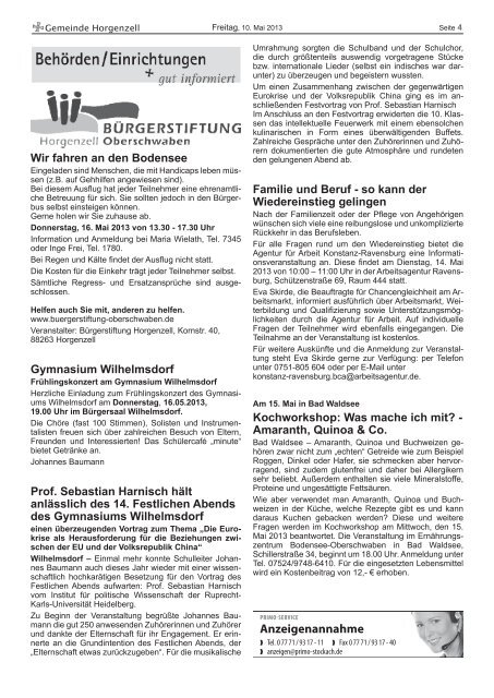 Ausgabe vom 10. Mai 2013 - Horgenzell