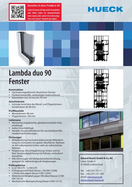 Lambda duo 90 TÃ¼r - HUECK + RICHTER Aluminium GmbH