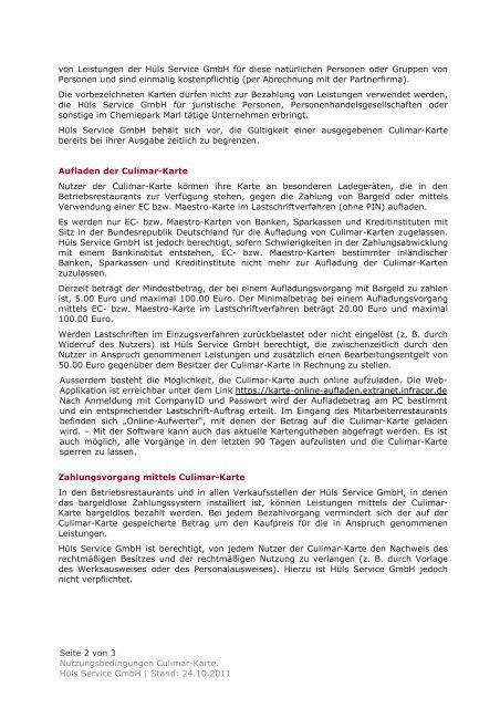 11-10-25 Culimar-Karte Nutzungsbedingungen - HÃ¼ls Service GmbH