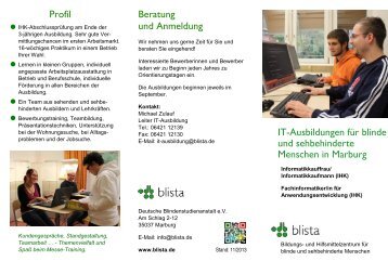 Flyer „IT-Ausbildungen der blista” (barrierefreies PDF-Dokument ...