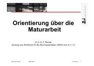 Orientierung über die g Maturarbeit - Neue Kantonsschule Aarau