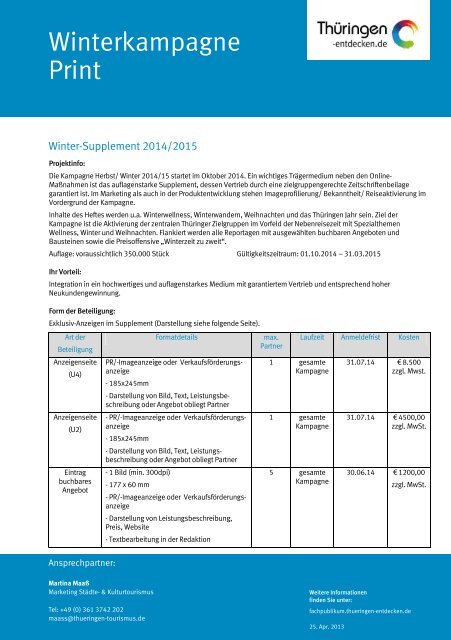 Alternative: Download Kooperationsangebote - Fachpublikum