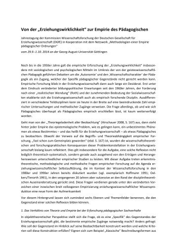 Call for Papers - Deutsche Gesellschaft für Erziehungswissenschaft