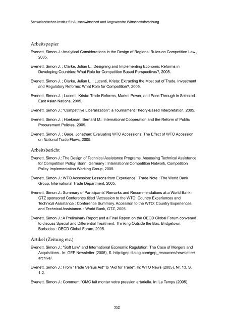 Publikationsverzeichnis 2005 - Alexandria - Universität St.Gallen