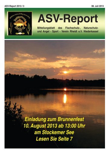 ASV-Report 3-2013 - Fischschutz-, Naturschutz- und Angel-Sport ...