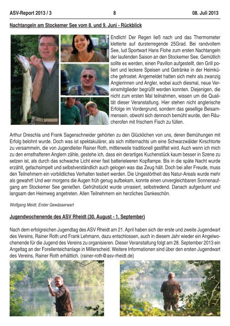 ASV-Report 3-2013 - Fischschutz-, Naturschutz- und Angel-Sport ...