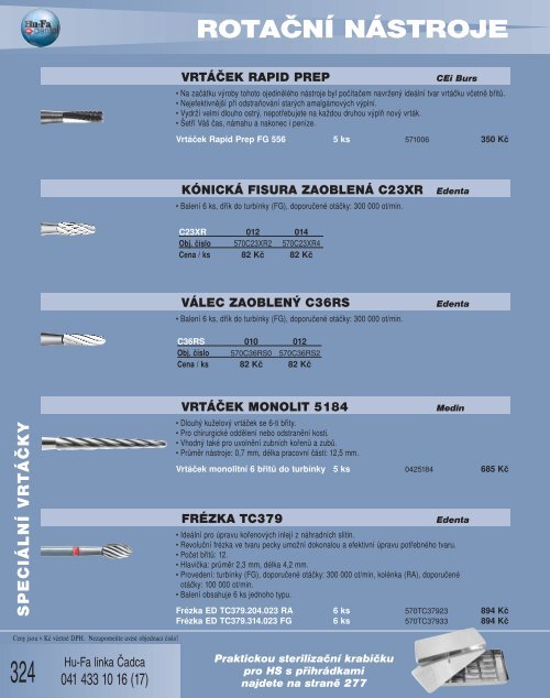 rotaÄnÃ­ nÃ¡stroje (800 kB) - Hu-Fa Dental