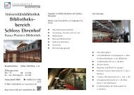 Bibliotheks- bereich Schloss Ehrenhof - UniversitÃ¤tsbibliothek ...