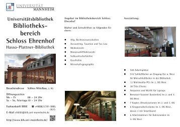 Bibliotheks- bereich Schloss Ehrenhof - UniversitÃ¤tsbibliothek ...