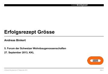 Erfolgsrezept GrÃ¶sse - 5. Forum der Schweize ...