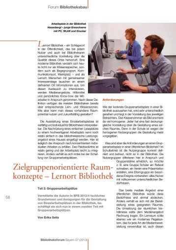 Zielgruppenorientierte Raumkonzepte - Lernort Bibliothek ...