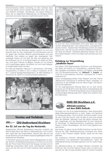 Ausgabe Nr. 31 vom 2. August 2013 - Hirschhorn