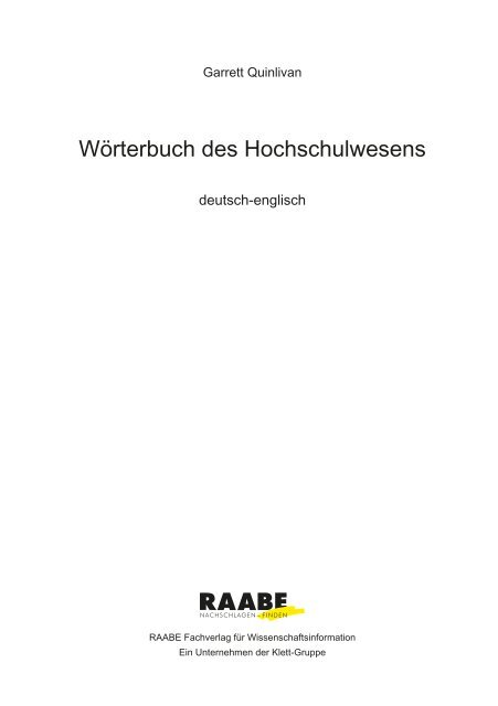 WÃ¶rterbuch des Hochschulwesens - Hochschule Hof