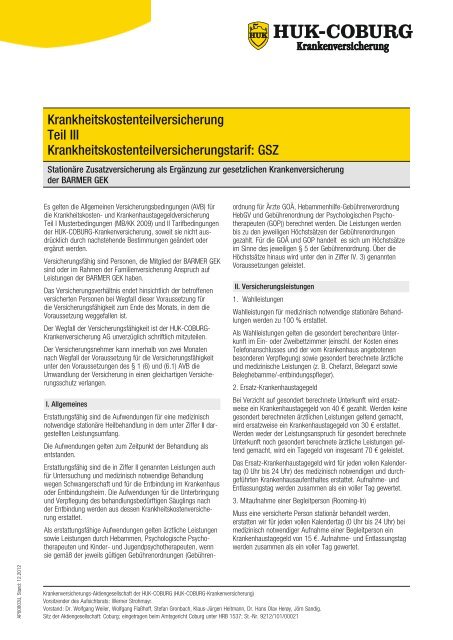 Krankheitskostenteilversicherung Teil Iii Huk Coburg In Darmstadt