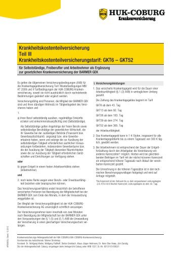 Krankheitskostenteilversicherung Teil III ...