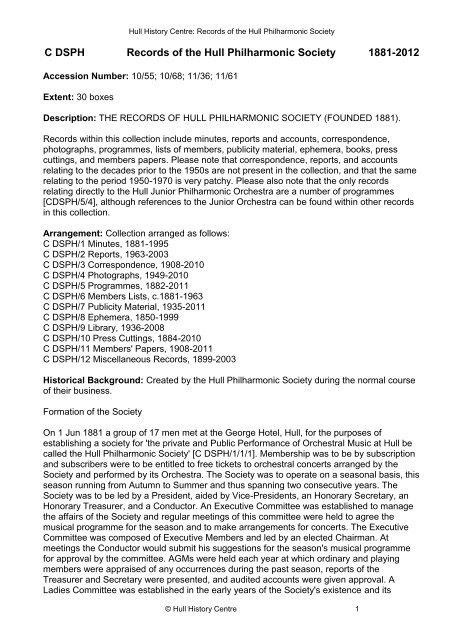 Electronic Copy In Pdf Format Hull History Centre