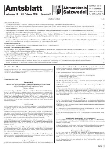 Amtsblatt Nr. 2 vom 20.02.2013 (pdf 0,45 MB) - Altmarkkreis Salzwedel