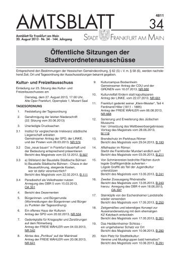Amtsblatt Nr. 34/13 S. 989 - 1028 (pdf, 4.8 MB) - Frankfurt am Main