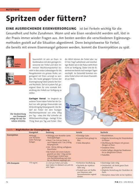 Fachartikel - pritzen oder füttern? (pdf / 260 KB) - UFA AG