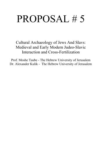 Cultural archeology of Jews and Slavs