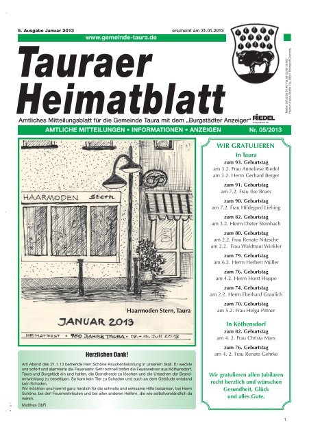 5. Ausgabe Januar 2013 - Burgstädt