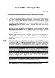 Anweisungen zur Herstellung der Abstracts und ... - GfE