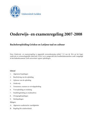 OER- bachelor - Universiteit Leiden