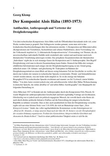 Der Komponist Alois Hába - Institut für soziale Dreigliederung