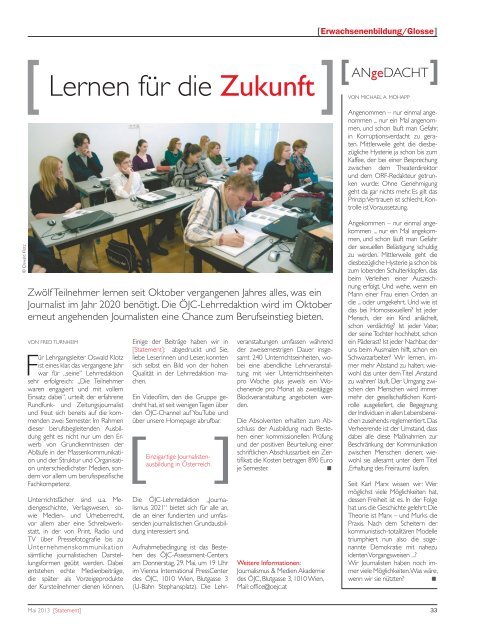 Mai 2013 - Österreichischer Journalisten Club
