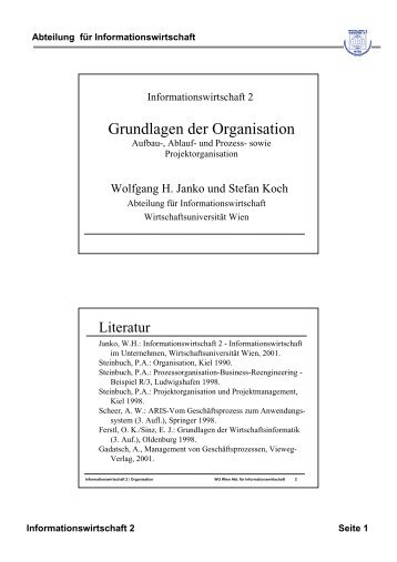 Grundlagen der Organisation - Institute for Information Business