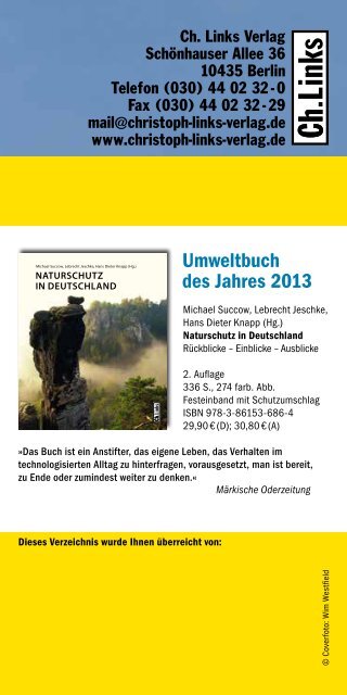 Gesamtverzeichnis Herbst 2013 - Ch. Links Verlag