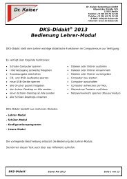 DKS-Didakt® 2013 Bedienung Lehrer-Modul - Dr. Kaiser ...