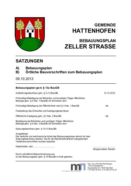 Satzung - Hattenhofen