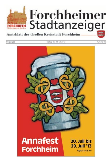 Stadtanzeiger Nr. 15 vom 19.07.13 - Forchheim