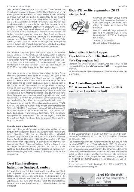 Stadtanzeiger Nr. 15 vom 19.07.13 - Forchheim