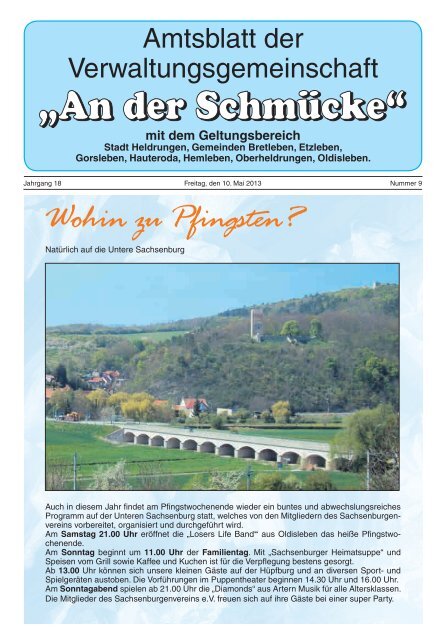 Amtsblatt Nr. 09 vom 10.05.2013 - Verwaltungsgemeinschaft "An der ...