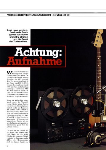 Vergleichstest ‚5 Tonbandgeräte gegen 1 ... - ASC 6000