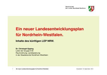 Vortrag Epping Inhalte LEP NRW - Bezirksregierung DÃ¼sseldorf