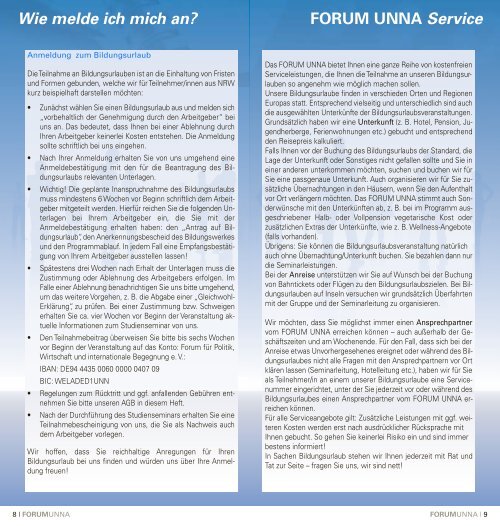 Bildungsurlaubsprogramm - Forum Unna