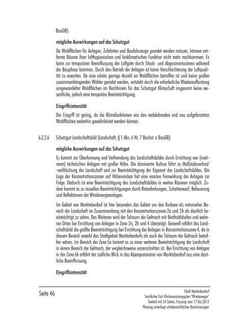 FlÃ¤chennutzungsplan-Windenergie Text - Stadt Marktoberdorf