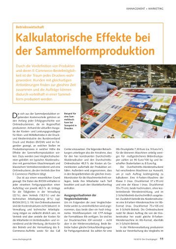 Kalkulatorische Effekte bei der Sammelformproduktion - Beuth ...