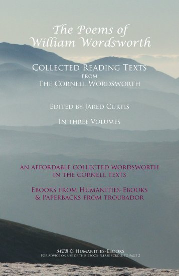 The Poems of William Wordsworth - Humanities-Ebooks
