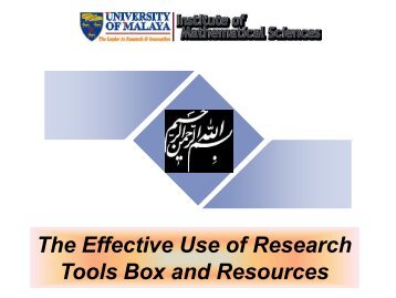 The Effective Use of Research Tools Box and Resources