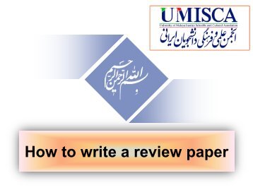 How to write a review paper