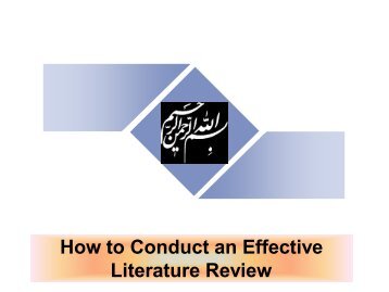 How to Conduct an Effective Literature Review