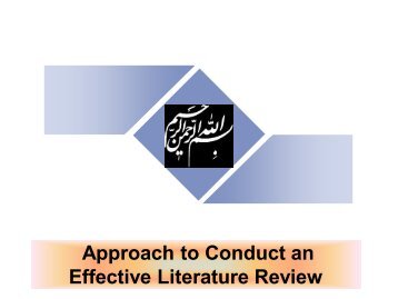 Approach to Conduct an Effective Literature Review