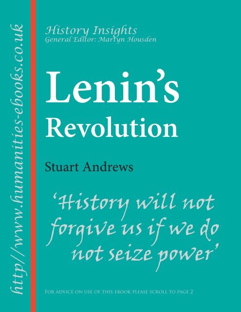 Lenin's Revolution - Humanities-Ebooks