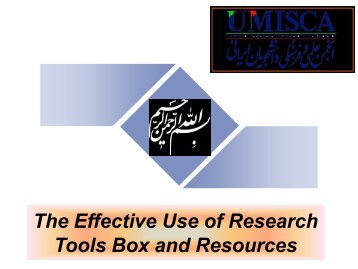 The Effective Use of Research Tools Box and Resources